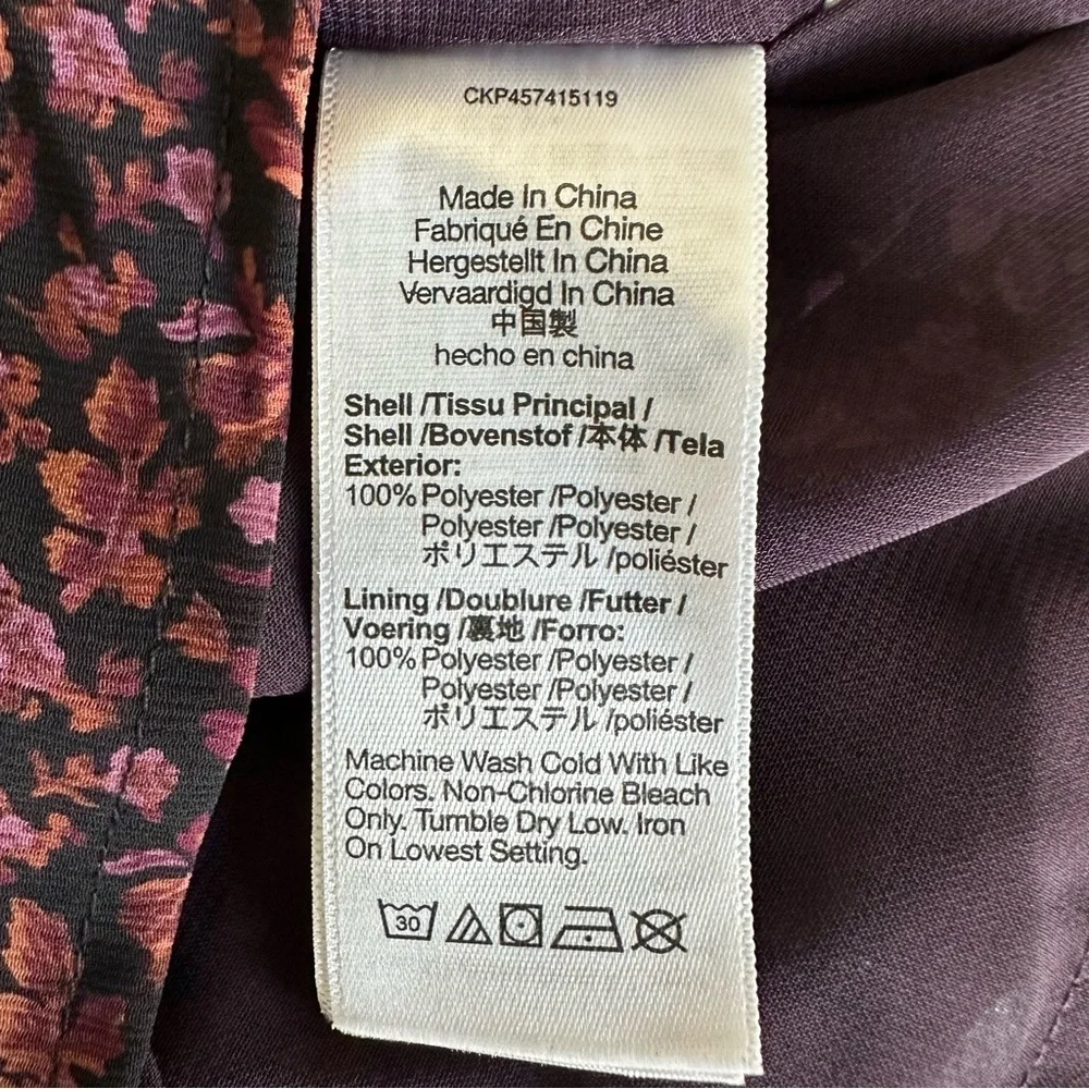 Madewell Georgette Smocked Cuff Button Front Top In Orchid Floral Blouse Size 2 - Picture 13 of 14